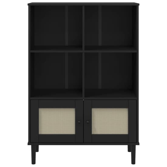 Celle Pinewood Bookcase With 4 Shelves In Black_5