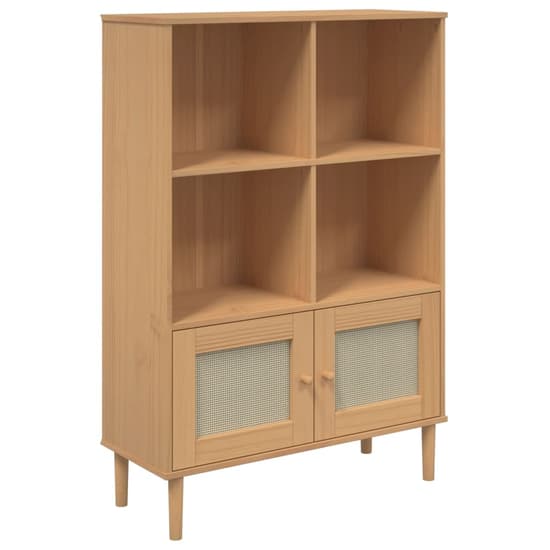 Celle Pinewood Bookcase With 4 Shelves In Brown_2