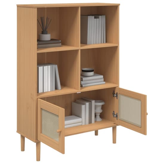 Celle Pinewood Bookcase With 4 Shelves In Brown_3