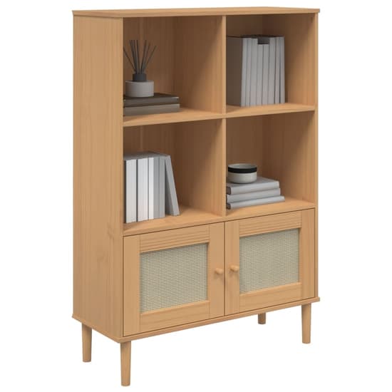Celle Pinewood Bookcase With 4 Shelves In Brown_4