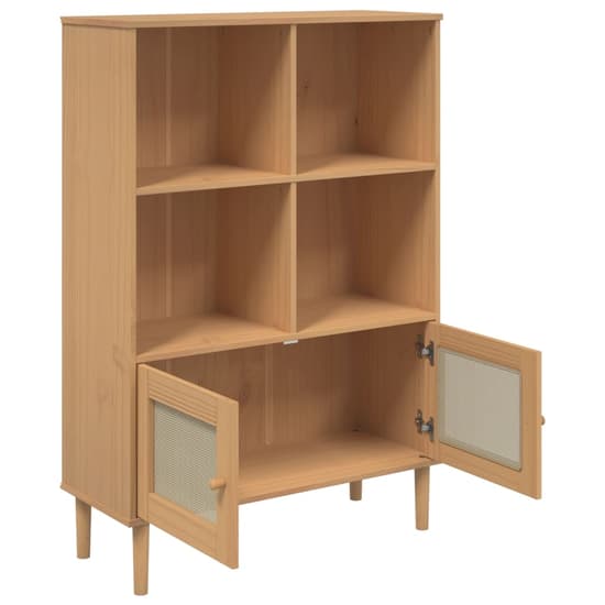 Celle Pinewood Bookcase With 4 Shelves In Brown_6