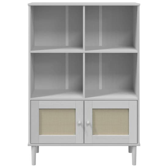 Celle Pinewood Bookcase With 4 Shelves In White_5