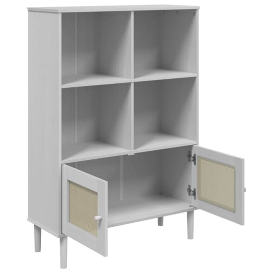 Celle Pinewood Bookcase With 4 Shelves In White_6