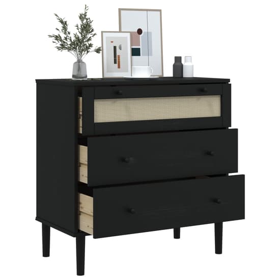 Celle Pinewood Chest Of 3 Drawers In Black_4