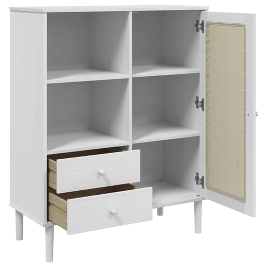 Celle Pinewood Highboard With 1 Door 2 Drawers In White_6
