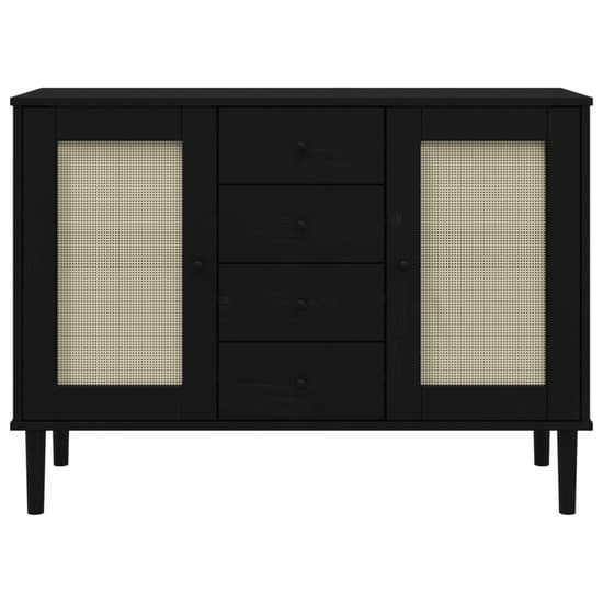 Celle Pinewood Sideboard With 2 Doors 4 Drawers In Black_5