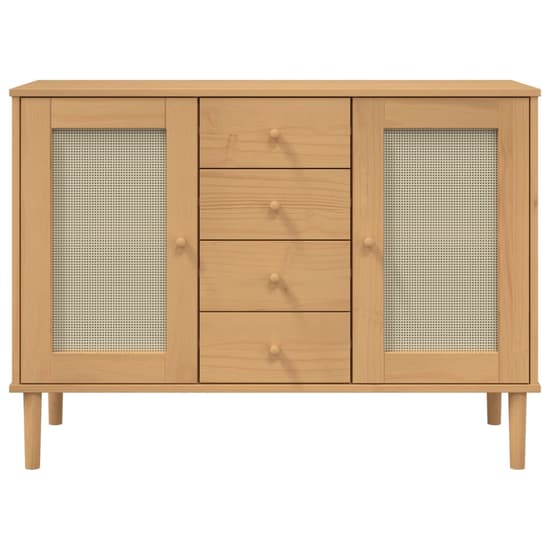 Celle Pinewood Sideboard With 2 Doors 4 Drawers In Brown_5