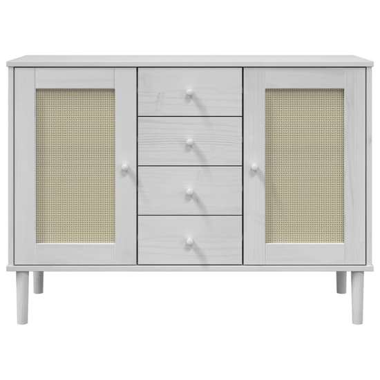 Celle Pinewood Sideboard With 2 Doors 4 Drawers In White_5