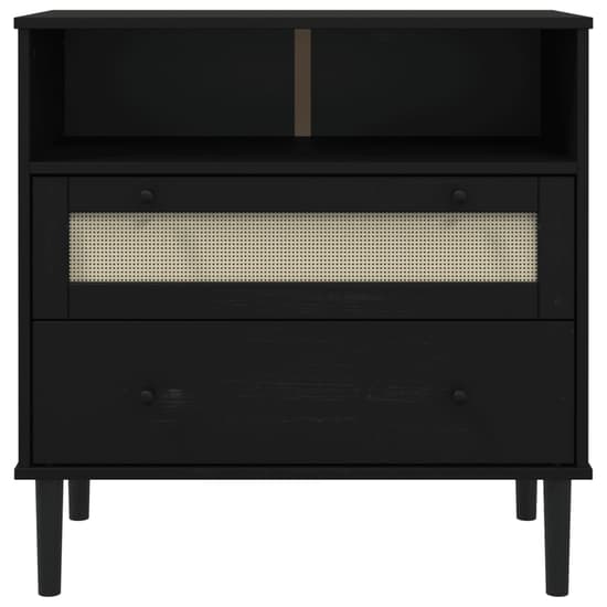 Celle Pinewood Sideboard With 2 Drawers In Black_5