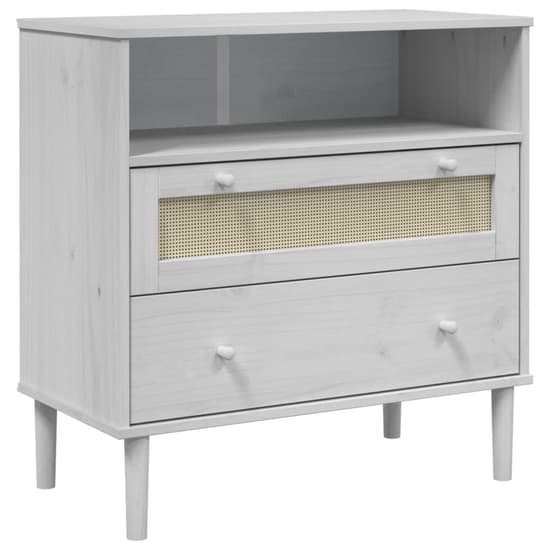 Celle Pinewood Sideboard With 2 Drawers In White_2