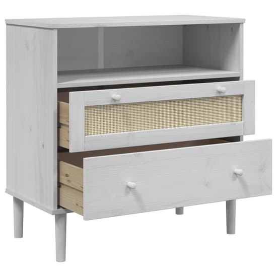 Celle Pinewood Sideboard With 2 Drawers In White_7