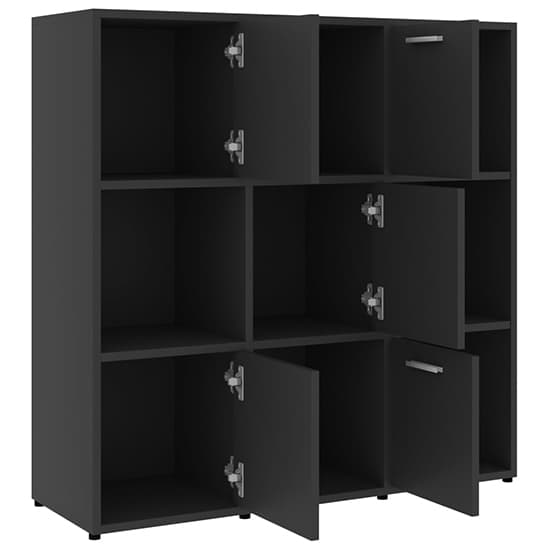 Celsa Wooden Bookcase With 5 Doors 4 Shelves In Grey_4