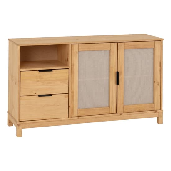 Central Wooden Sideboard With 2 Doors 2 Drawers In Wax Pine_2