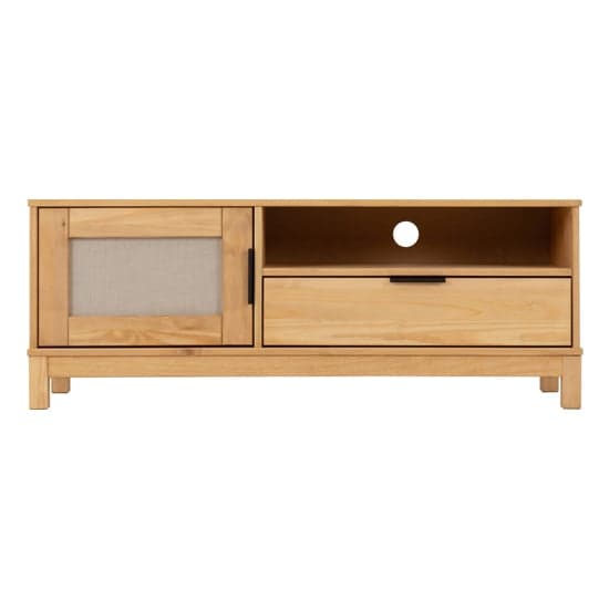 Central Wooden TV Stand With 1 Door 1 Drawer In Waxed Pine_2
