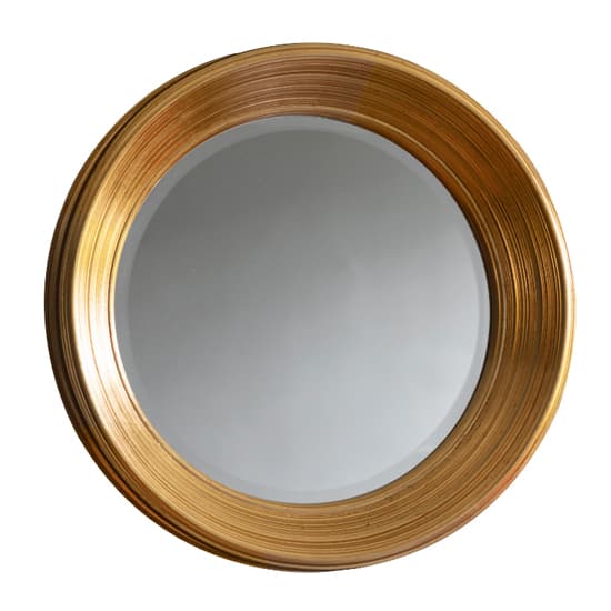 Cerritos Round Portrait Bevelled Wall Mirror In Gold_3