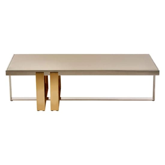 Cervantes Frosted Glass Top Coffee Table With Gold Metal Base_2