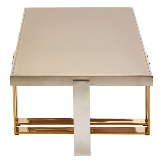 Cervantes Frosted Glass Top Coffee Table With Gold Metal Base_3
