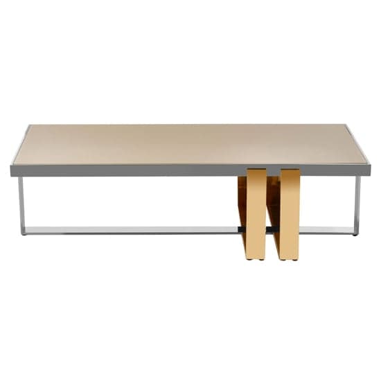 Cervantes Frosted Glass Top Coffee Table With Gold Metal Base_4