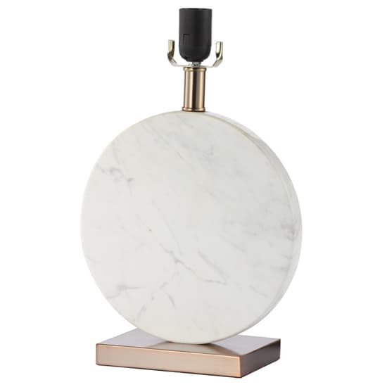 Cervinia Grey Linen Shade Table Lamp With White Marble Base_4
