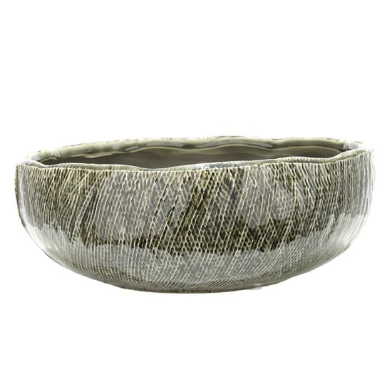 Cestino Ceramic Round Decorative Bowl In Antique Green_2