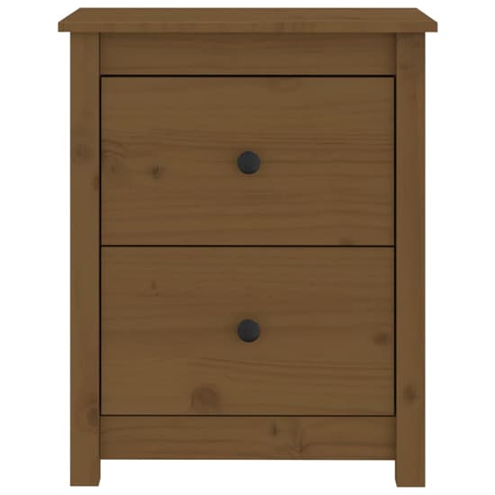Chael Pine Wood Bedside Cabinet With 2 Drawers In Honey Brown_4
