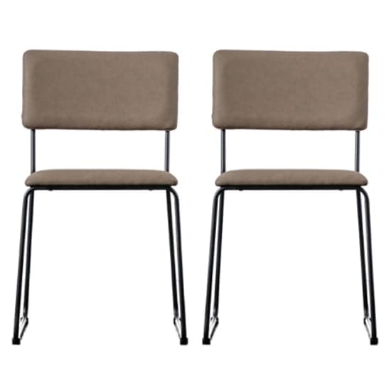 Chalk Brown Faux Leather Dining Chairs In A Pair_1