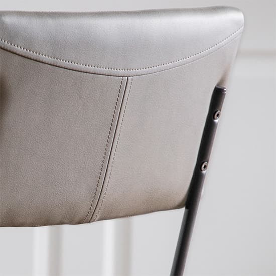 Chalk Silver Grey Faux Leather Dining Chairs In A Pair_3