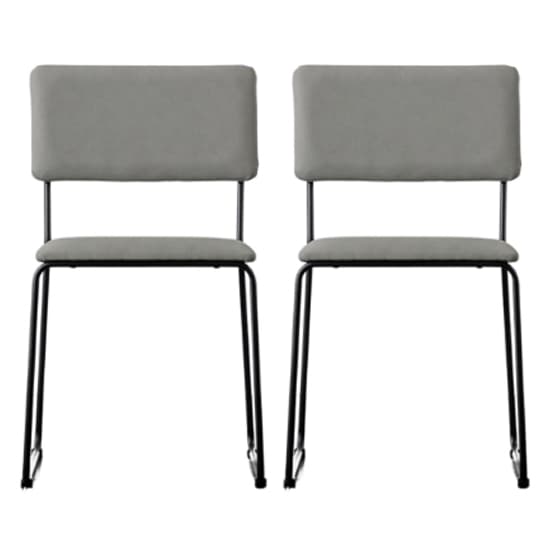 Chalk Silver Grey Faux Leather Dining Chairs In A Pair_1
