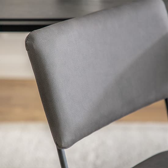 Chalk Slate Grey Faux Leather Dining Chairs In A Pair_3