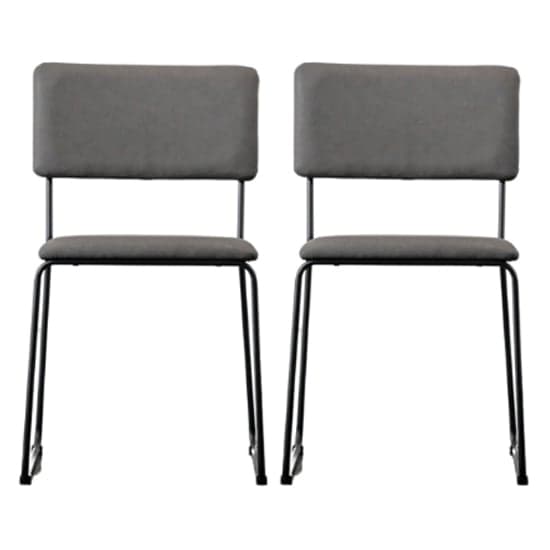 Chalk Slate Grey Faux Leather Dining Chairs In A Pair_1