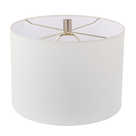 Chania White Linen Shade Table Lamp with White Marble Base_5
