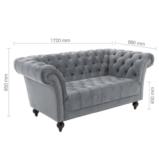 Chanter Fabric 2 Seater Sofa In Midnight Grey_4