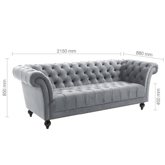 Chanter Fabric 3 Seater Sofa In Midnight Grey_4