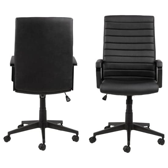 Chardon PU Leather Home And Office Chair In Black_3