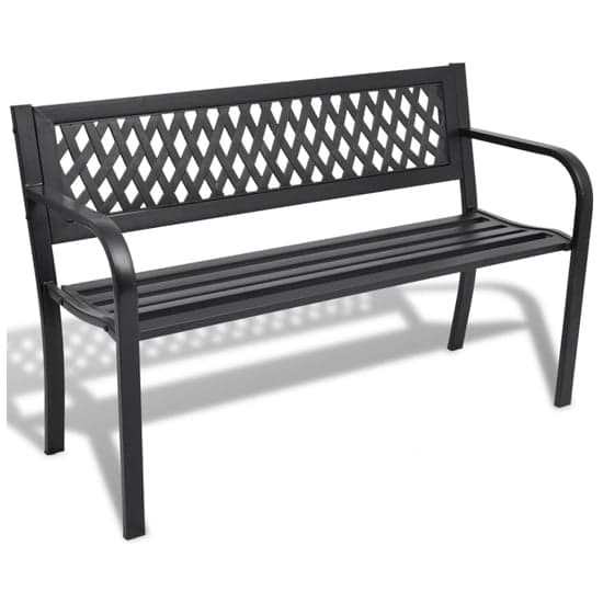 Charisa Outdoor Steel Seating Bench In Black_1