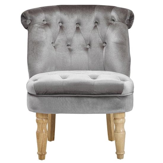 Charlo Plush Velvet Bedroom Chair In Silver