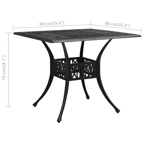 Charlton Aluminium Garden Bistro Table In Black_5