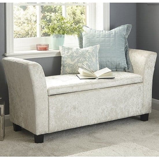 Ventnor Fabric Ottoman Seat In Oyster Crushed Velvet_1