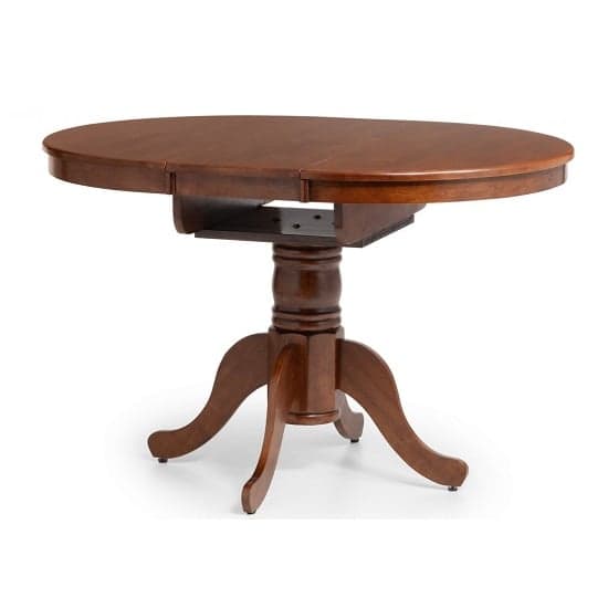 Calico Extending Round Wooden Dining Table In Mahogany_2