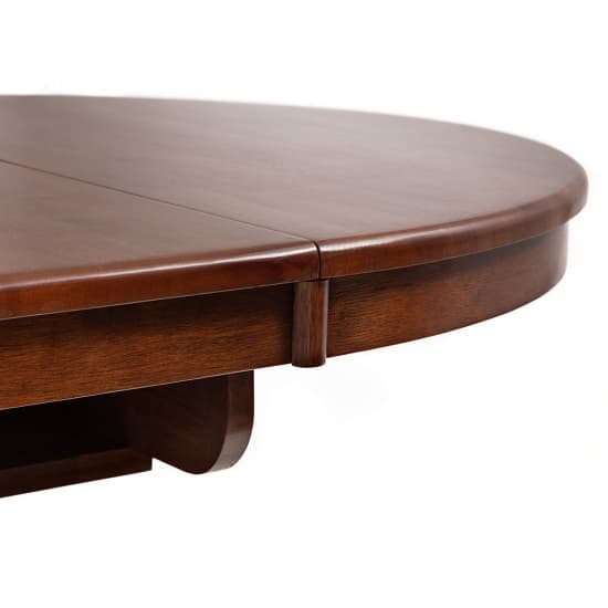 Calico Extending Round Wooden Dining Table In Mahogany_3
