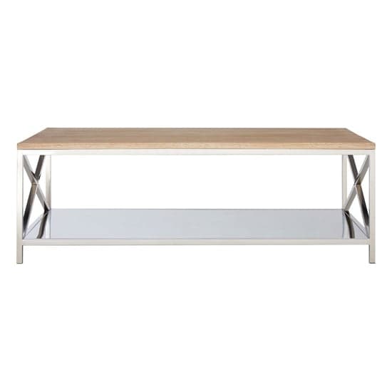 Chaw Wooden Coffee Table With Stainless Steel Frame In Oak_2