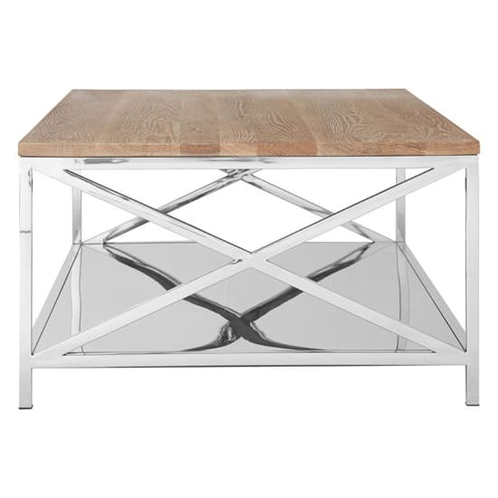 Chaw Wooden Coffee Table With Stainless Steel Frame In Oak_3