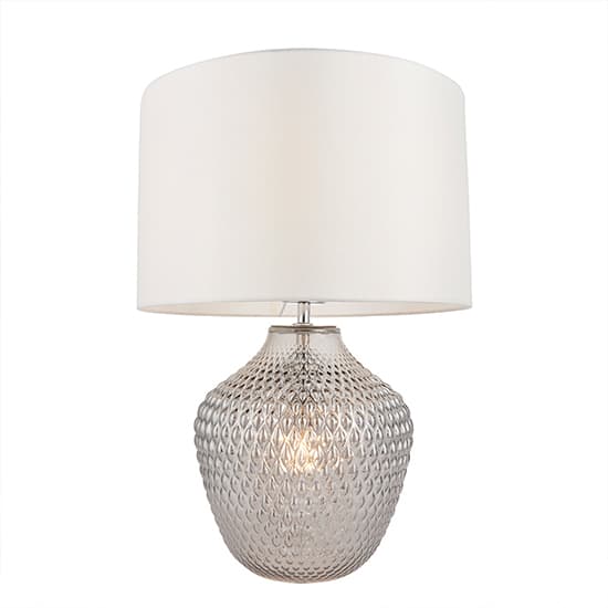 Chelworth 2 Lights White Fabric Shade Table Lamp In Chrome_2