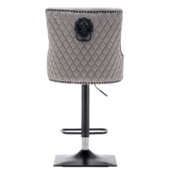 Chenoy Lion Knocker Velvet Bar Chair In Light Grey Furniture in Fashion