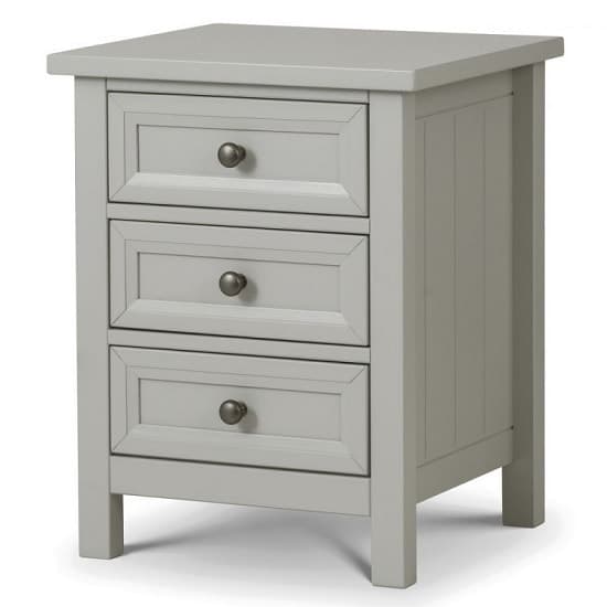 Madge Bedside In Dove Grey Lacquer With 3 Drawers Furniture
