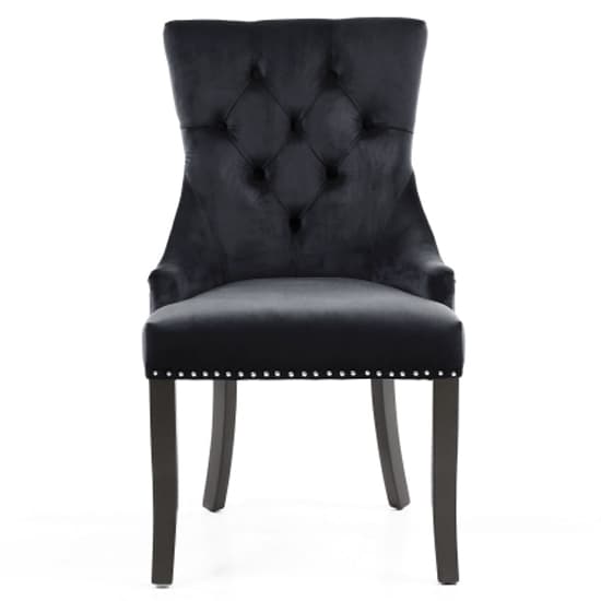 Cankaya Black Velvet Accent Chairs With Black Legs In Pair_3