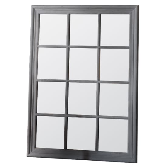 Chester Window Design Wall Mirror In Distressed Grey_1