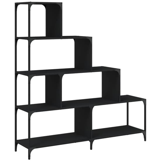 Chester Wooden Bookcase With 6 Shelves In Black_3