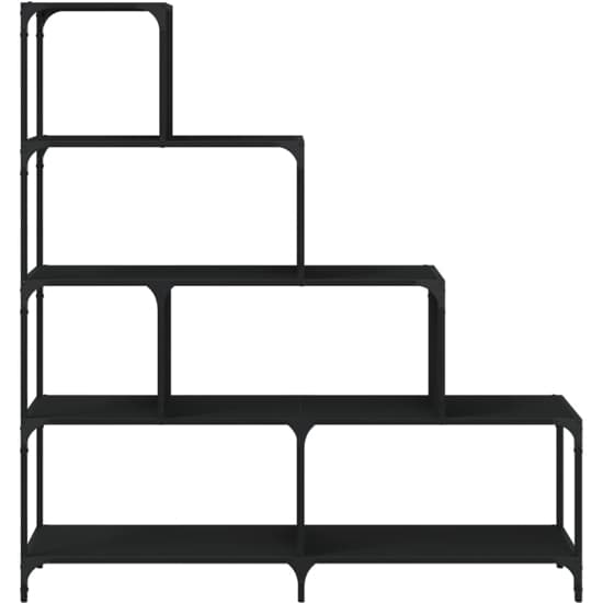 Chester Wooden Bookcase With 6 Shelves In Black_4
