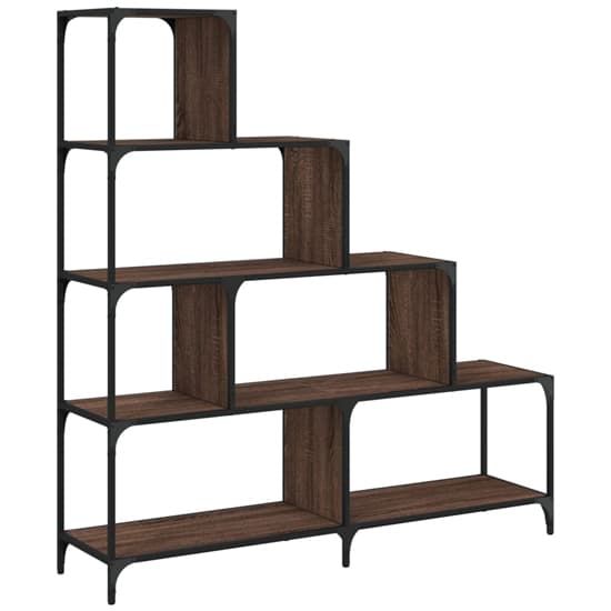 Chester Wooden Bookcase With 6 Shelves In Brown Oak_3